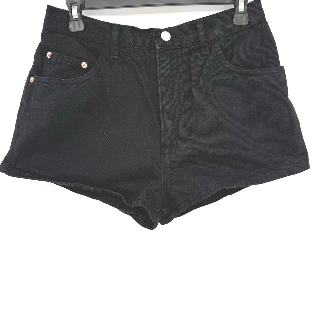 C'est Toi Denim Shorts Women L Black High Rise 100% Cotton Made in USA Vintage